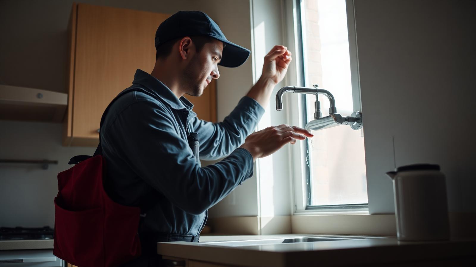 A technician performing an in-home energy efficiency upgrade